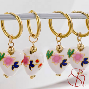 Porcelain Rose Ming Earrings