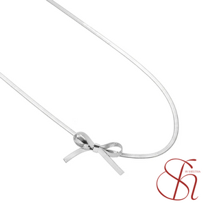 Open image in slideshow, Bow Necklace Stainless Steel
