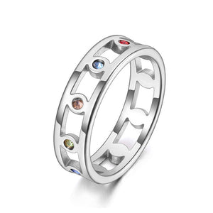 Open image in slideshow, Romantic Stainless Steel Colorful Rhinestone Ring
